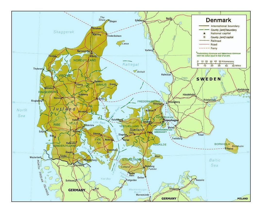 ನಕ್ಷೆ ಡೆನ್ಮಾರ್ಕ್ kommune